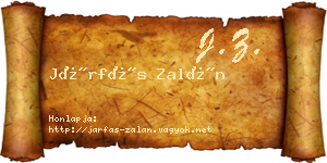 Járfás Zalán névjegykártya